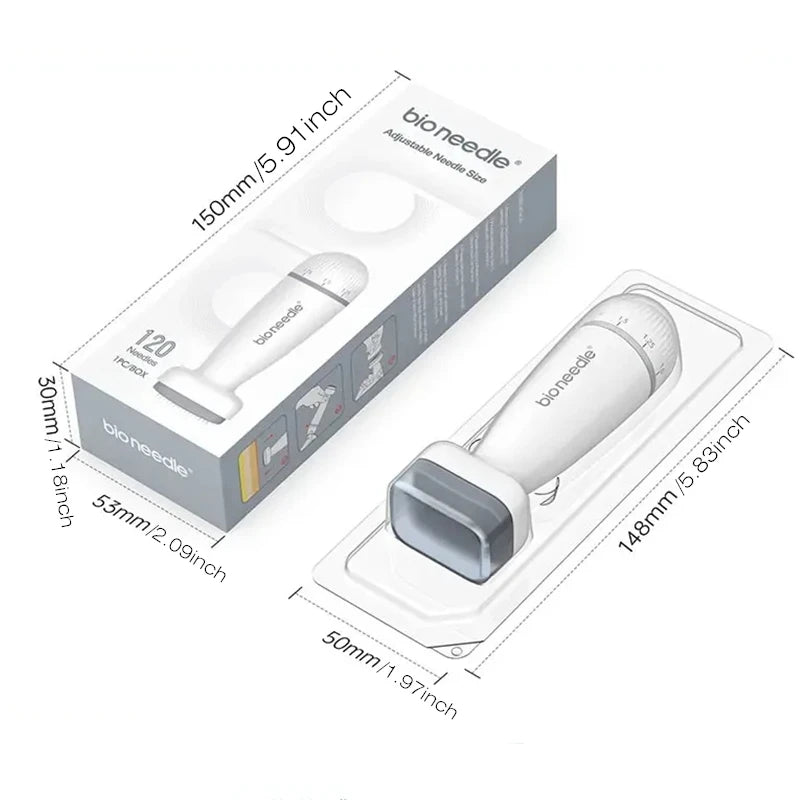 Adjustable Skin Rejuvenation Dermastamp Microneedling Derma Stamp Bio Needle 120 pin Acne Scar Removal Home Use Beauty Equipment