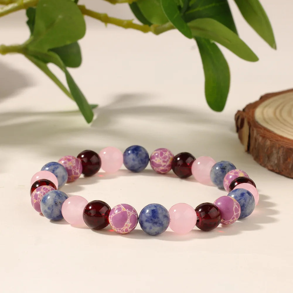 Multi-Color Natural Stone Love Symbolic Beads Bracelet Attracts Good Luck And Love Lapis Lazuli For Bracelets Meaning Jewelry