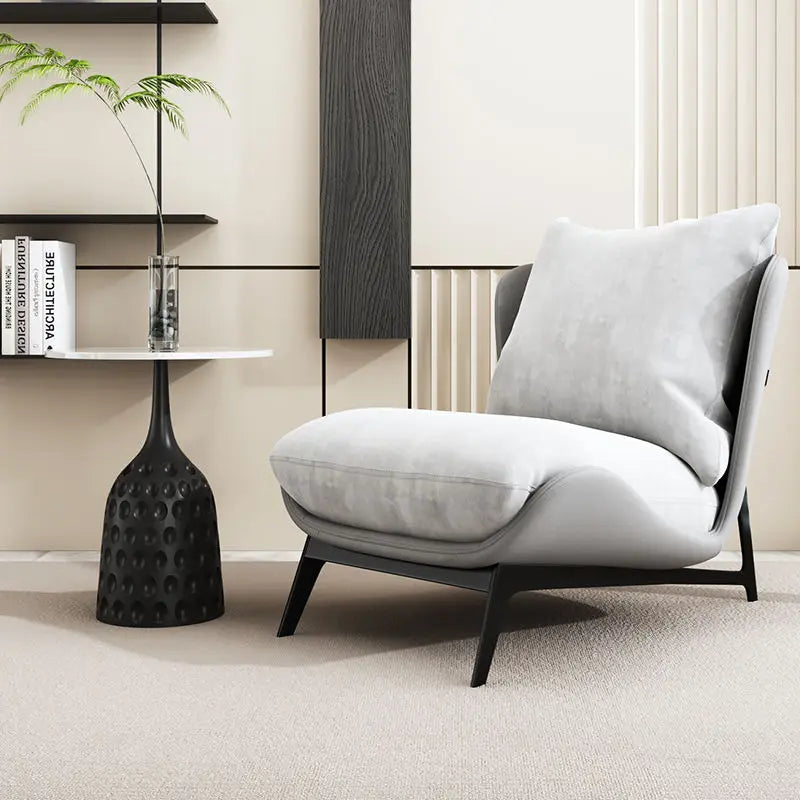 Italian Luxury Light Sofa Chair: Trendy Lazy Lounger, Ideal for Small Living Rooms & Balconies