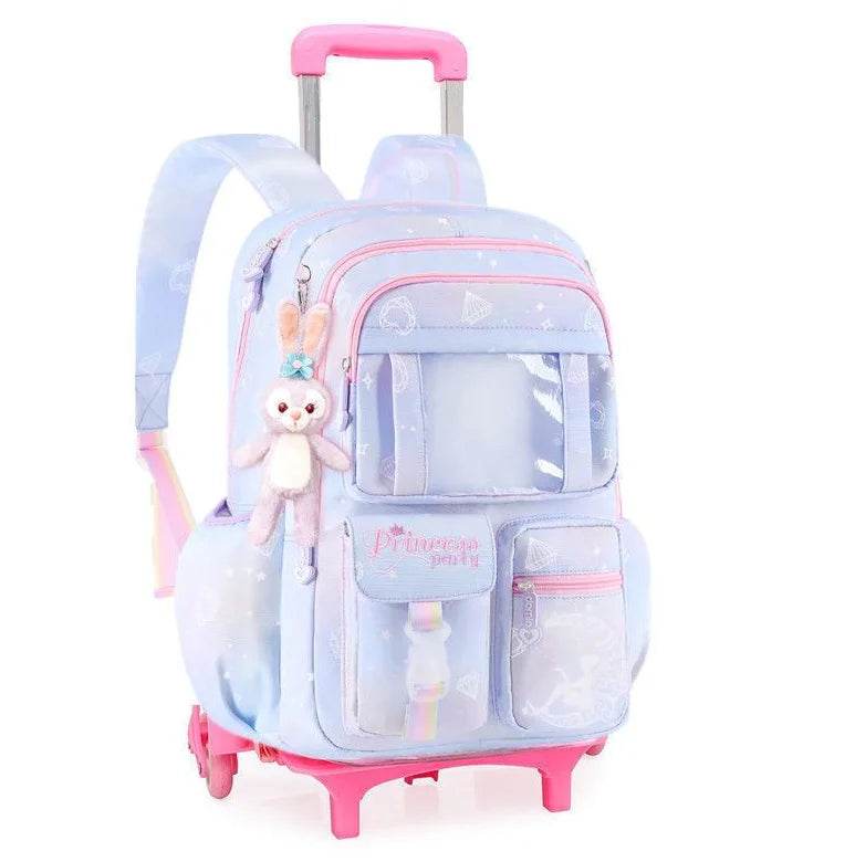 School Rolling backpack Bags school wheeled backpack for girls kids School trolley bag for girls school bag wheels for girls - AIAZ