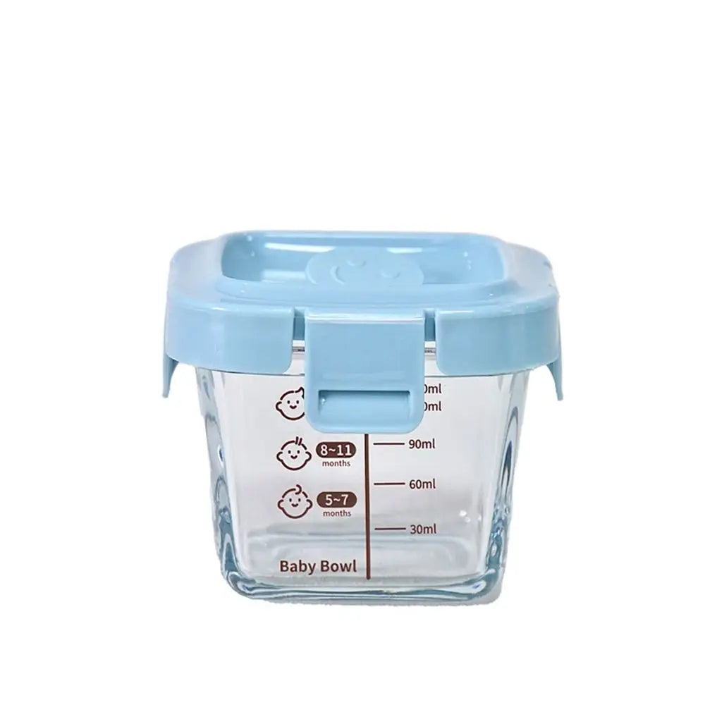 140ml Glass Food Storage Box Frozen Baby Food Glass Cup Baby Food Storage Jar for Little Ones Microwave Safe