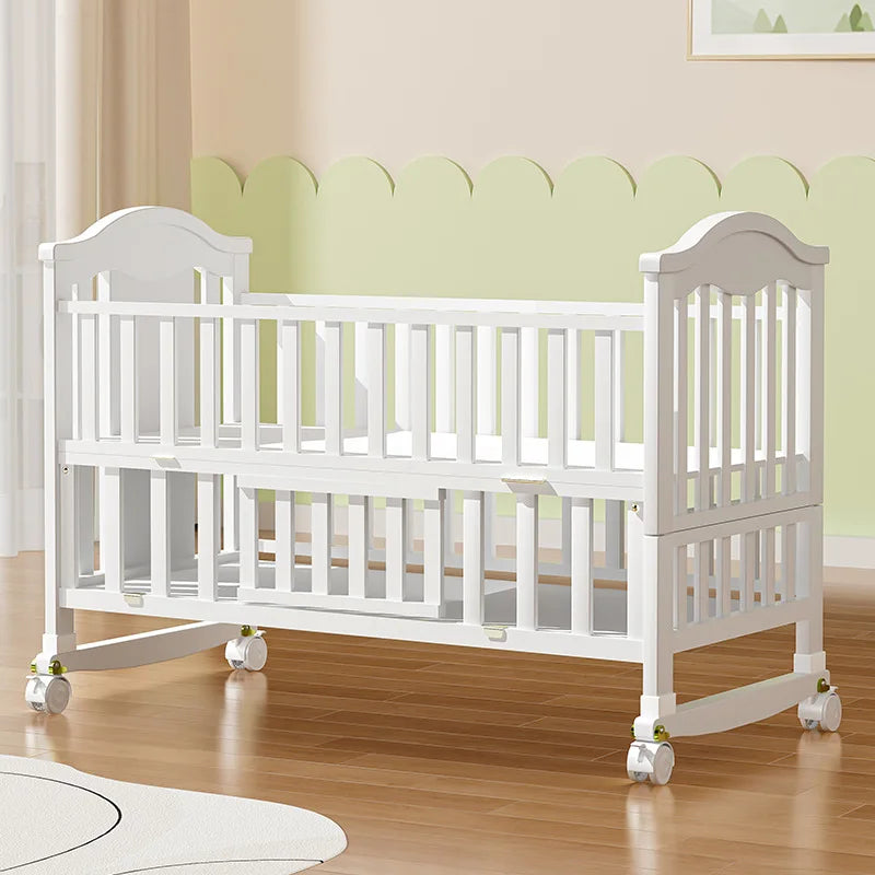 Crib solid wood European style movable baby bb newborn multi-functional cradle children's splicing large bed
