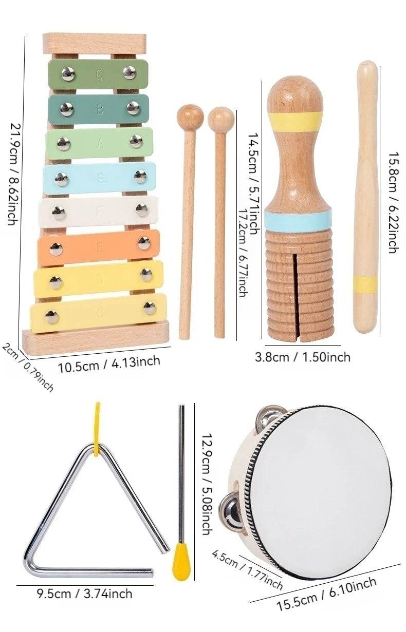 Interactive Musical Toy Wooden Toys Child Percussion Instruments Early Educational Toys Birthday Gifts for Toddlers Girl Boy - AIAZ