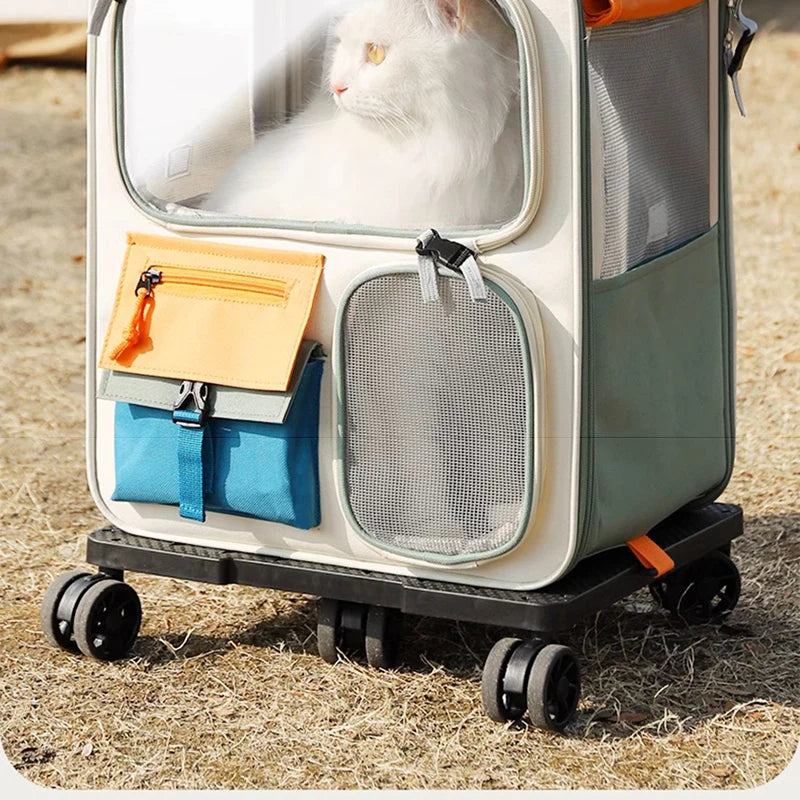 HOOPET Cats Travel Bag Portable Out Pet Trolley Suitcase Universal  Small Dogs Bag Cat Backpack Detachable Pet Supplies