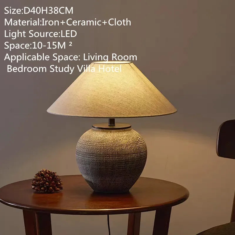 ULANI Contemporary Ceramic Table Lamp American Retro Creativity Living Room Bedroom Study Villa Hotel Homestay Desk Light