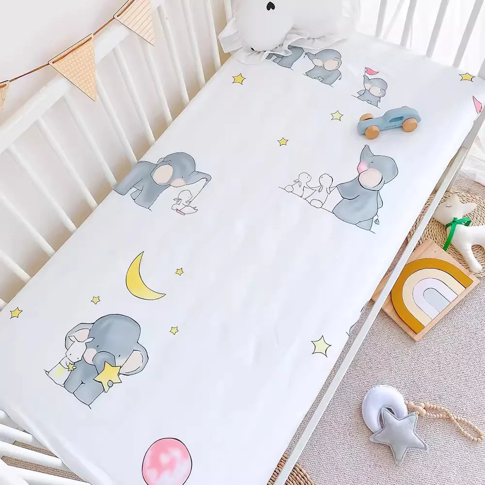 Without Filling 3Pcs Baby Nursery Crib Bedding Set Duvet Pillow Covers Cotton Sheet Include Duvet Cover Pillowcase Sheet