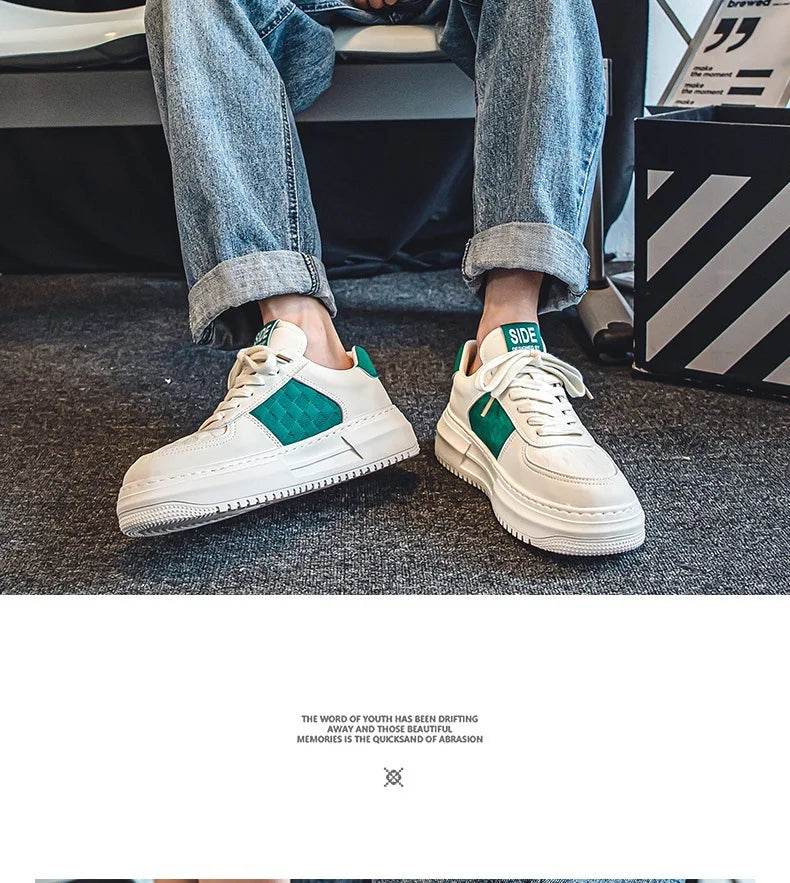 Men's Casual Shoes 2025 New Fashion Platform Shoes Outdoor Casual Sneakers Men Street Skate Shoe Lace-up Shoes Zapatillas Hombre - AIAZ