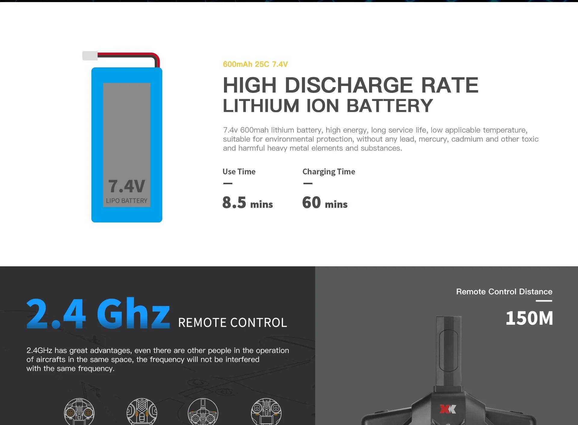 Qidi560 Moore M7 Off-road RC Plane 4CH Brushless Remote Control Airplane Fixed Wing Aircraft Model EPP Foam Toys for Children - AIAZ