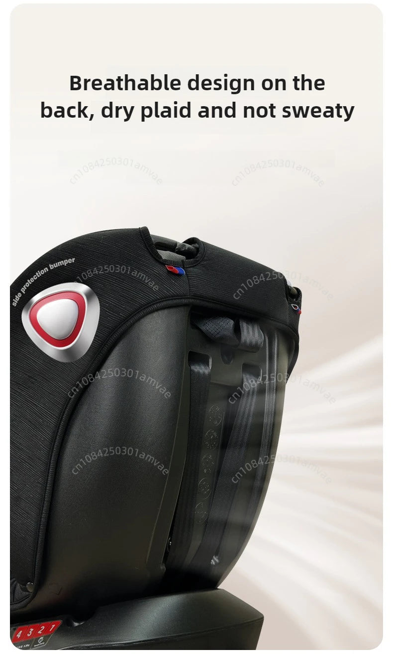 Car safety seat, 0-12-year-old growth type safety seat, ISOFIX hard interface+LATCH stability is good, preventing rollover