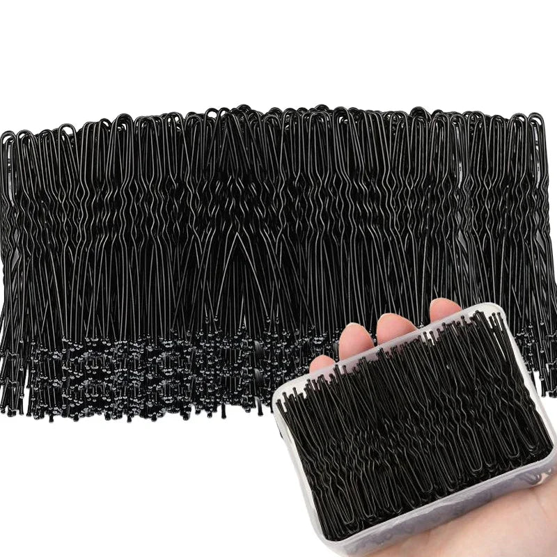 30/180Pcs Black Hair Clips U-Shaped Bobby Pin Invisible Wavy Hairpin Hairstyle Styling Metal Hair Grip Barrette Hair Accessories