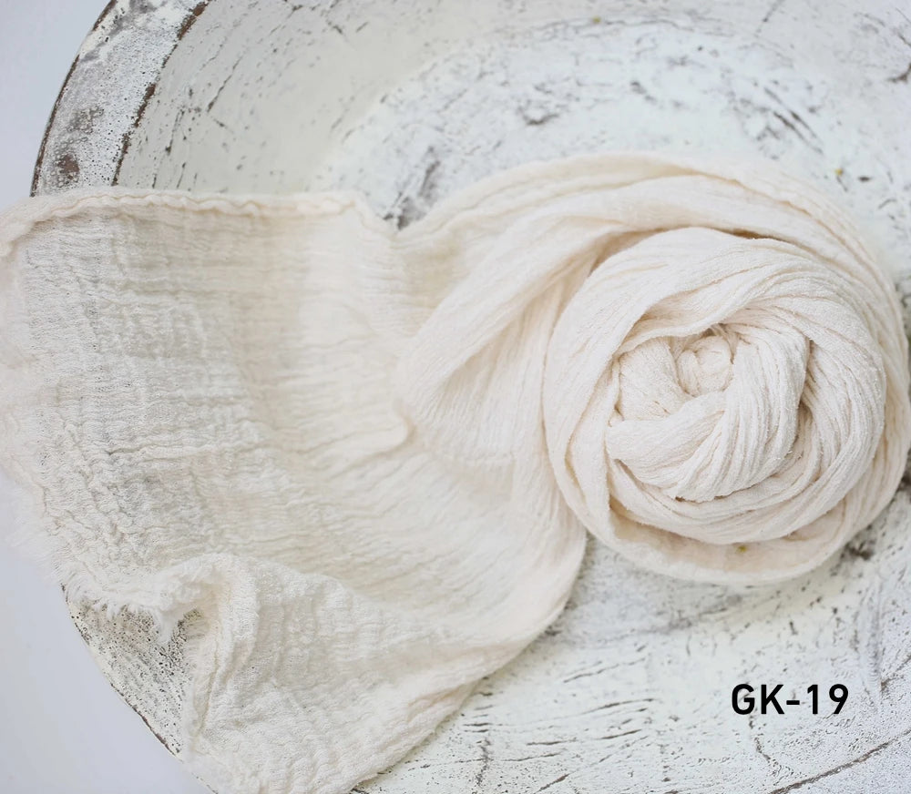 Newborn Cheesecloth Wrap Baby Photography Props Posing Fabric Cotton Stretch Blanket Hand Dyed Newborn Layer Wrap