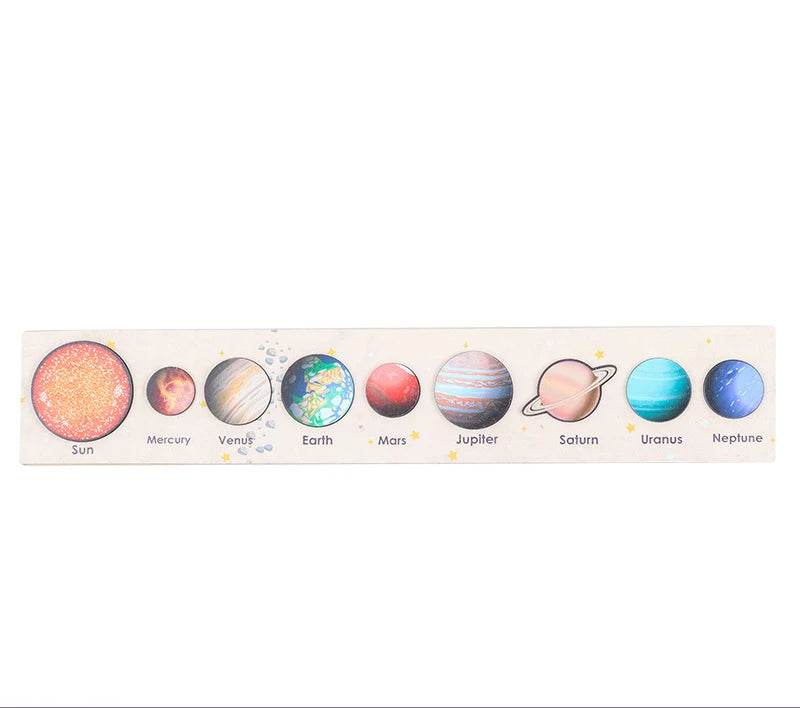Children Wooden Space Planet Puzzles Montessori Toys Planet Matching Game Jigsaw Tray Universe Solar System Science Learning Toy - AIAZ