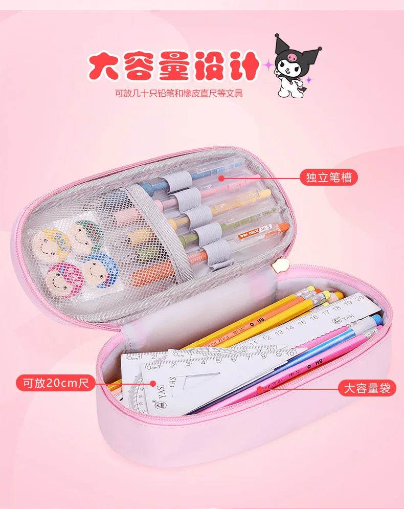 School Supplies Kawaii Pencil Case Stationery for Girls Pupil Cute Writing Bag Sanrio Kuromi Cinamoroll My Melody Student Kids - AIAZ