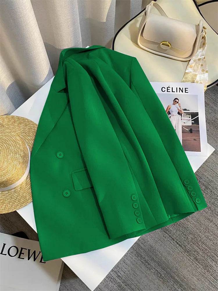 Casual Office Lady Blazer Women 2024 Fashion Long Sleeve Jacket Blazers Femme Outwears Coat Autumn Winter Clothes - AIAZ