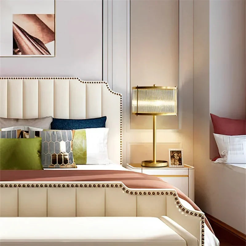 TEMAR Nordic Brass Table Lamp Modern Luxurious Living Room Bedroom LED Originality  Desk Light