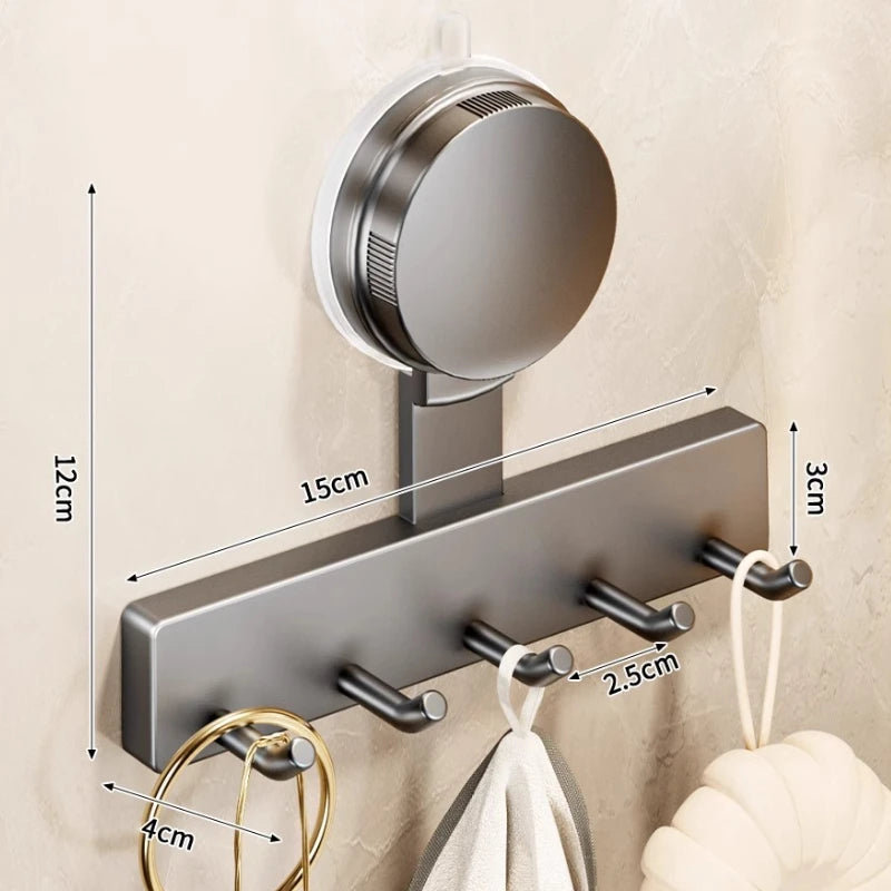 Strong load-bearing no punching suction cup hook bathroom wall mounted door hanging clothes rack clothes and towel racks