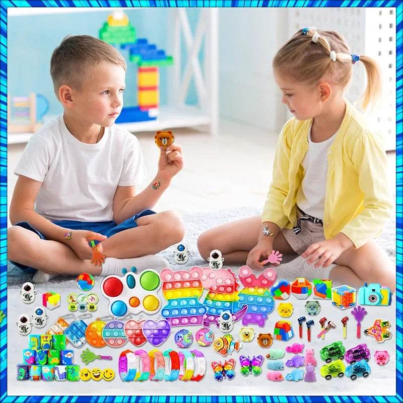 120/206pcs Kids Birthday Party Favors Set Toys Children Pinata Filler Bulk Supplies Boys Girls Classroom Carnival Prizes Favors - AIAZ