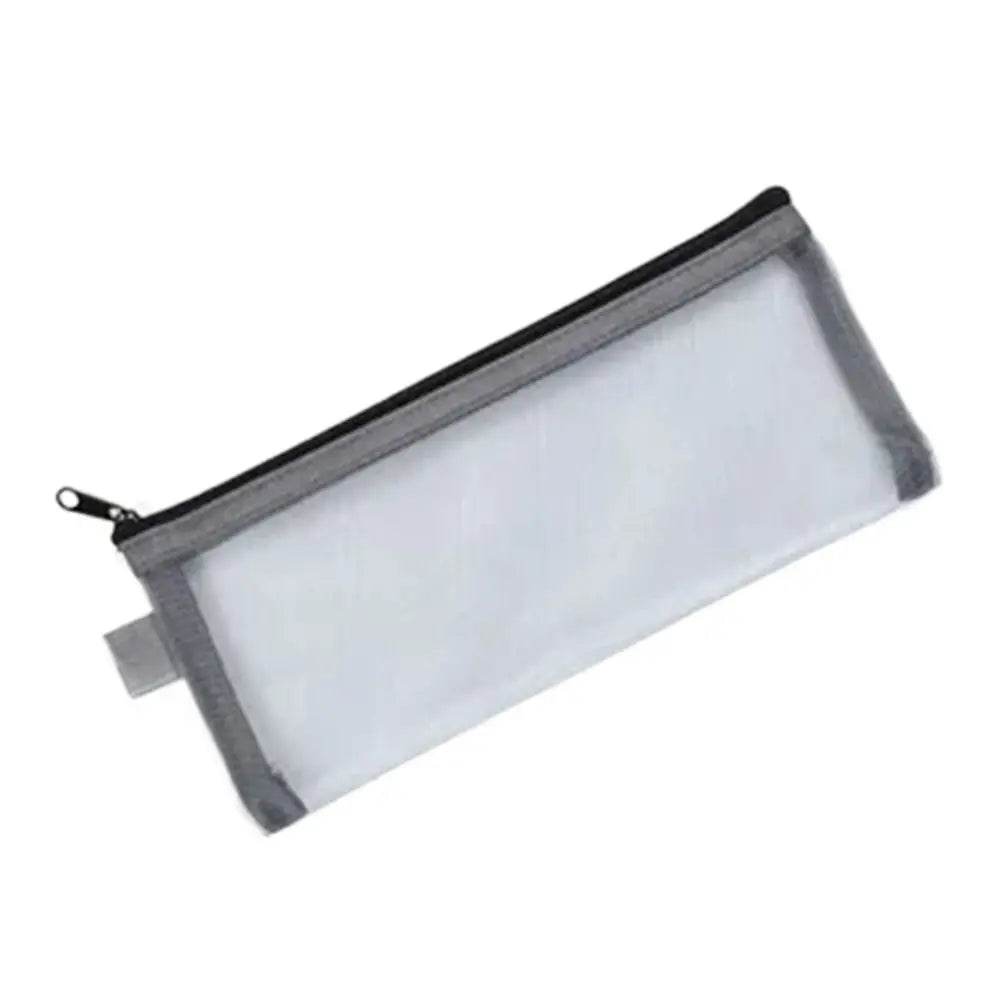 School Supplies Nylon Mesh Pencil Bag Zipper Pen Case Stationery Pouch Large Capacity Stationery Holder Bag Kids - AIAZ