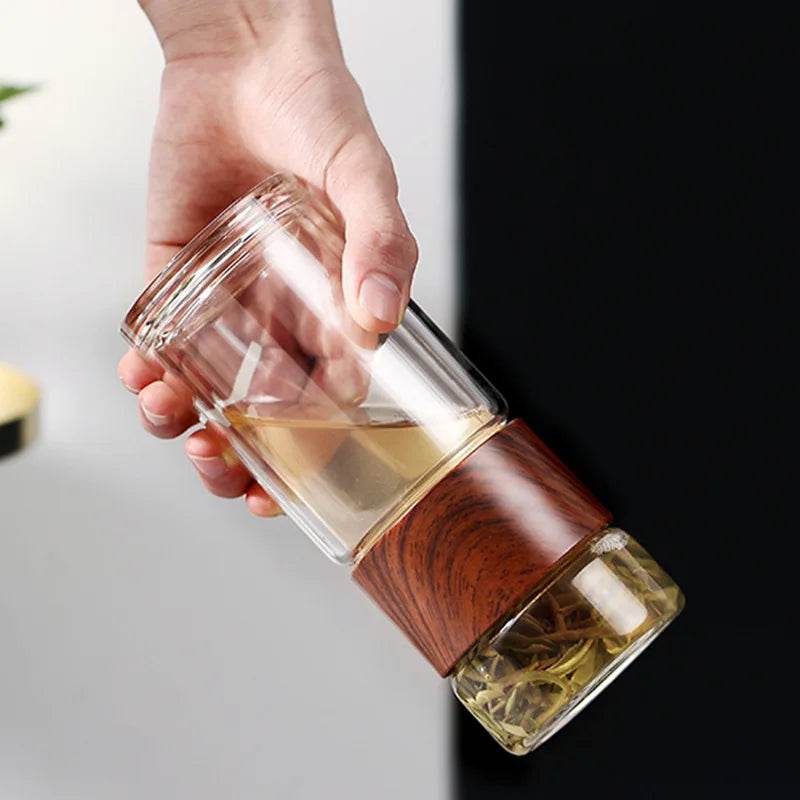 High Quality Double Glass Water Bottle With Case Tea Drink Bottle Infuser Tumbler Drinkware Waterbottle Eco-Friendly - AIAZ