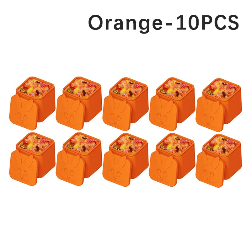 Non-stick Silicone Lunch Box For Kids Sauce container With Lid Small Lunch Box Accessories Dip Container Food storage container