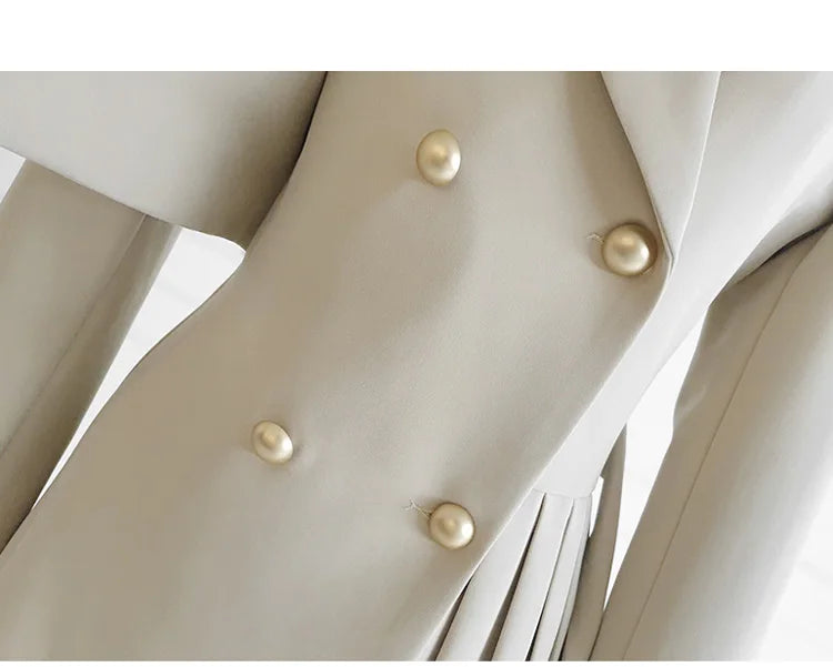 H Han Queen Autumn Winter Dresses Korean Lace-Up Professional Jacket Vestido Elegant Fashion Slim Office Party Casual Dress