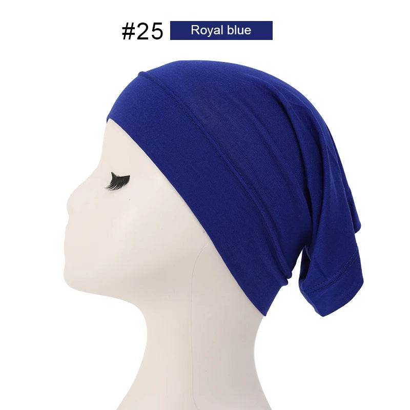 Fashion Muslim Hijab Caps Solid Underscarf Women Veil Modal Cotton Hijab Muslim Scarf Turbans Head Women's Hijabs Hat Islamic - AIAZ