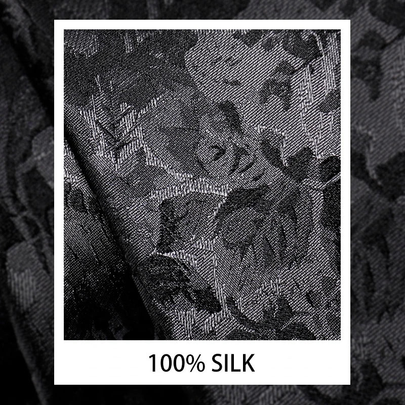 Mulberry Silk Handmade Retro Wool Lined Silk Tie Men's High-End Light Gray National Style Jacquard Business Groom Wedding