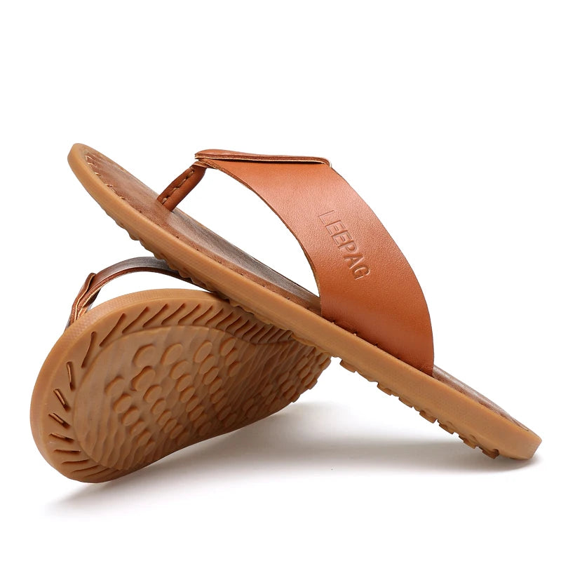 2024 Hot Selling Summer Anti Slip Men's Flip Flops Beach Camping Shoes Men's Home Flat Shoes High-quality Handmade Soles