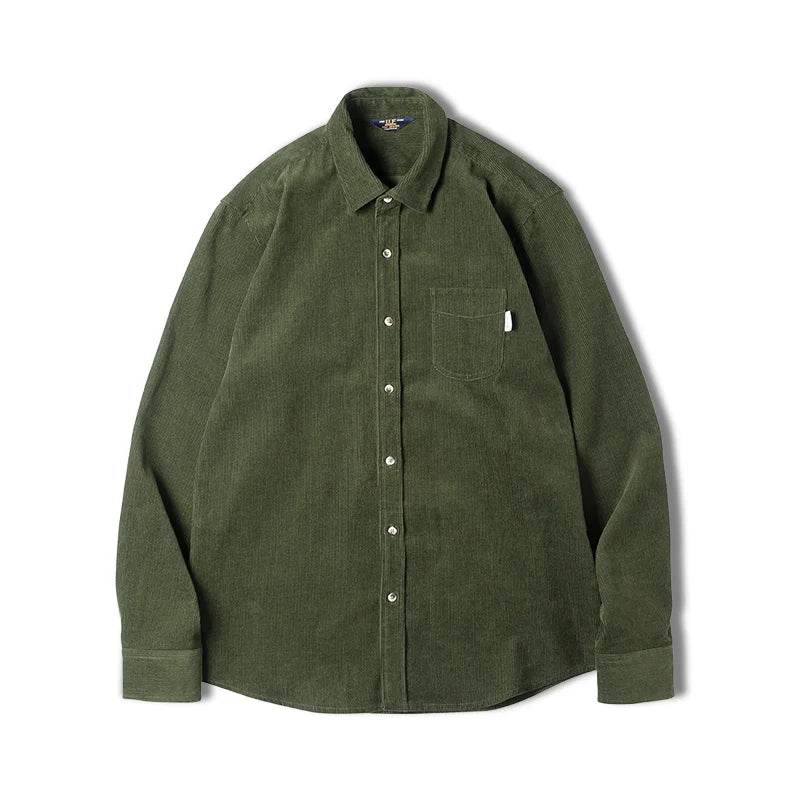 Maden Men's Shirt Casual Corduroy Long Sleeve Shirts Slim Fit Overcoat Spring Fleece Jacket Men's Clothing Retro Fashion Blouses - AIAZ