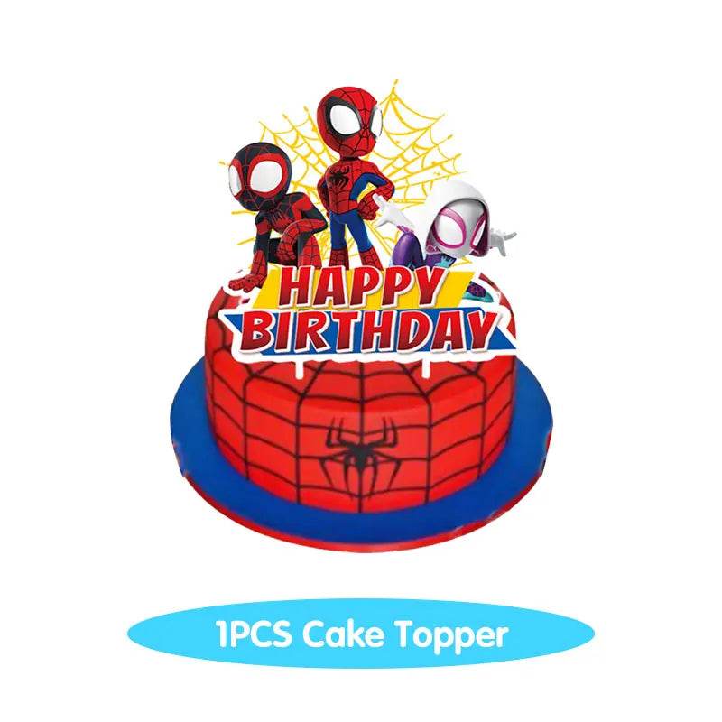 Spidey And His Amazing Friends Birthday Decoration Party Supplies Paper Cups Plates Napkins Tableware Tablecloth Kids Balloons - AIAZ