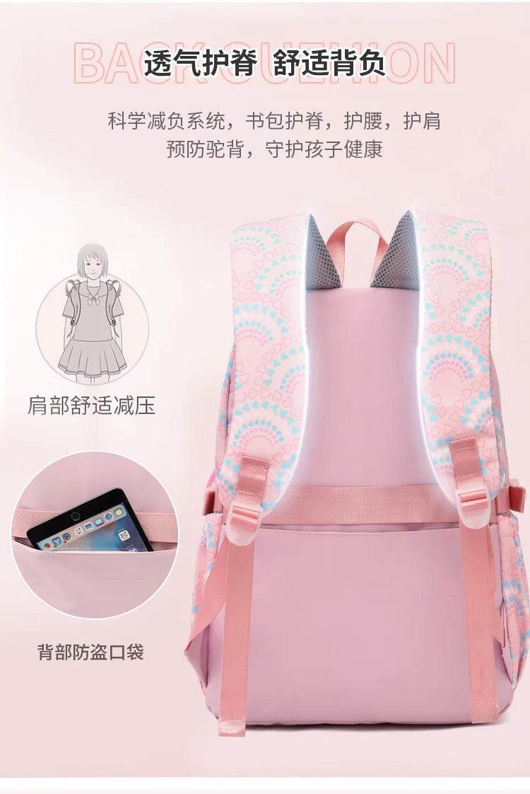 School Bags Girls Casual Travel Backpack Children Middle School Students Backpacks Business Oxford Waterproof Rucksack No Wheel - AIAZ