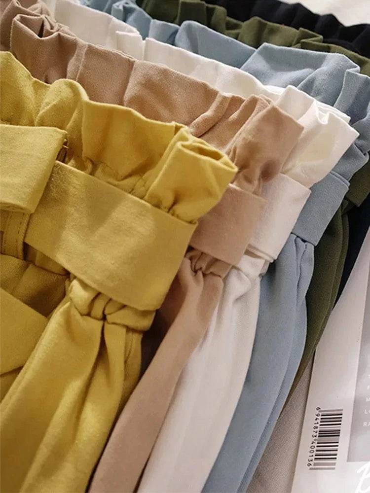 Summer Autumn Skirts Womens Midi Knee Length Korean Elegant Button High Waist Skirt Female Pleated School Skirt - AIAZ