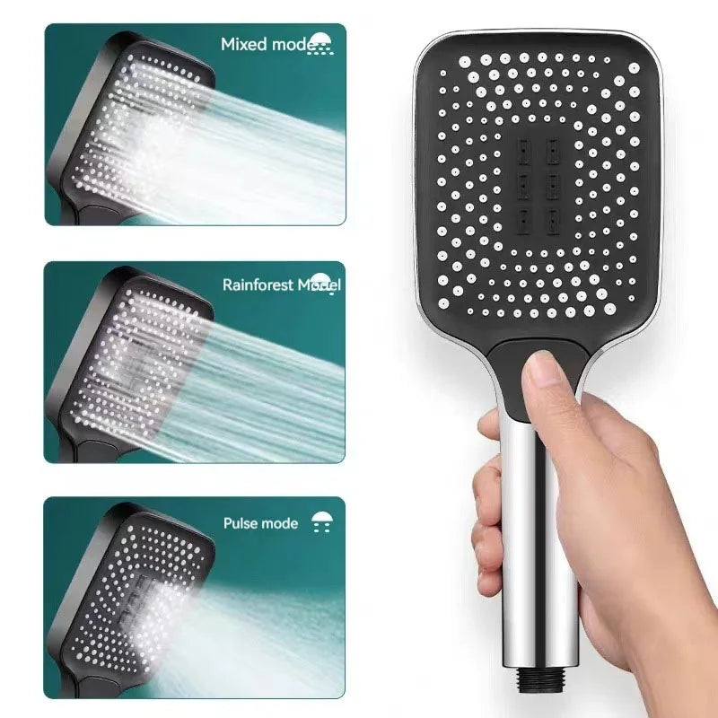 Black/Silver Bathroom Shower Faucet Mixing Valve Shower Shower Set Bathtub Mixing Switch Triple Hot and Cold Faucet