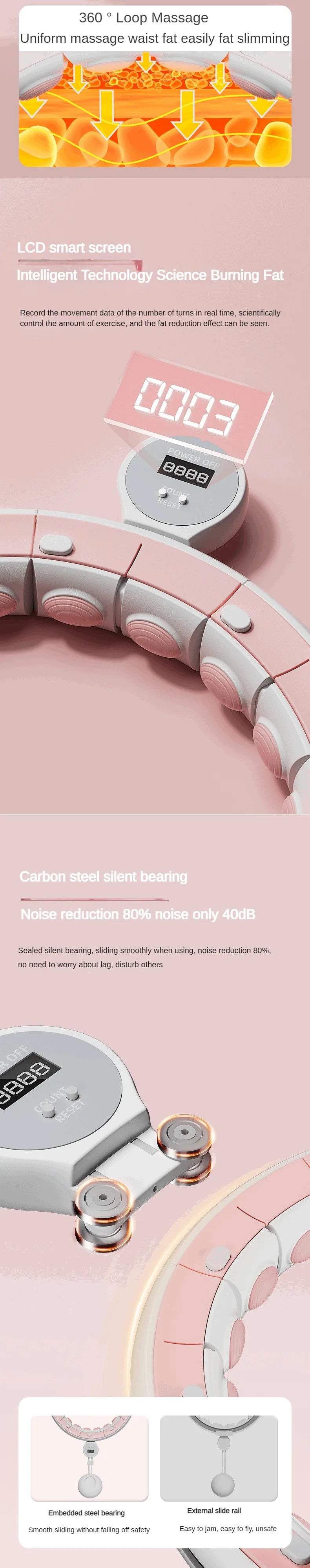 Intelligent Hoola Hoop Equipment Fitness Slim Tummy Concealment Exercise Equipment Weight Loss Fat Burning Exercise Sport Hoops