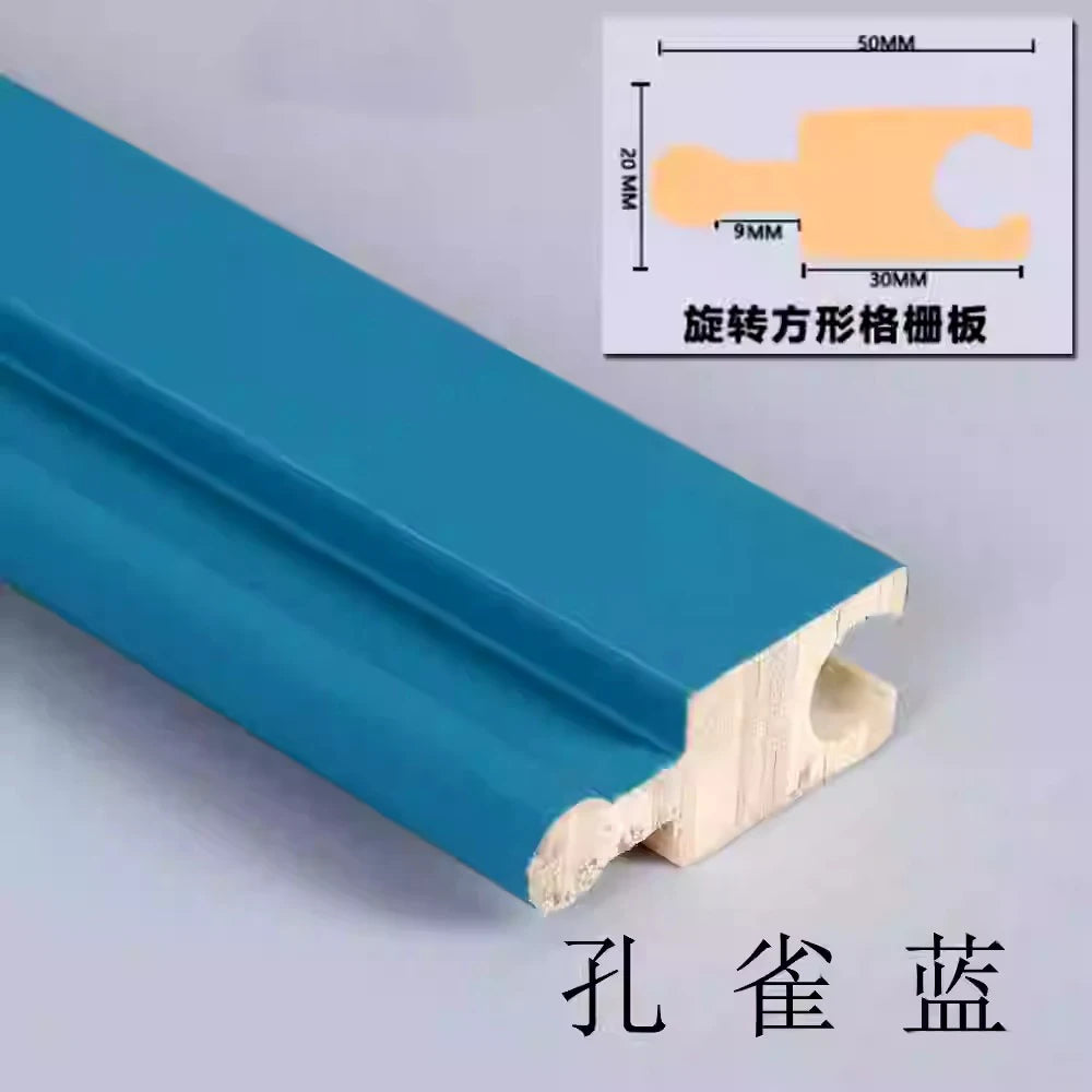 6 pieces 2.3M Rotating Solid Wood Grille Panel - Great Wall wave board internet famous background wall wrap with cylinder