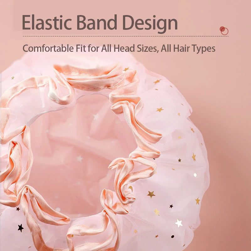 Shower Bath Cap Girl Luxury Women's Reusable Shower Cap Donuts for Hair Swimming Cap Shower Bonnet Douche