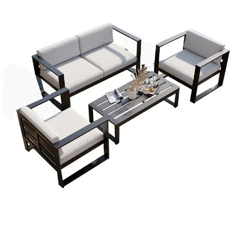 Aluminum Alloy Garden Sofas Waterproof Sunscreen Outdoor Furniture Home Courtyard Balcony Garden Sofa Coffee Table Combination L
