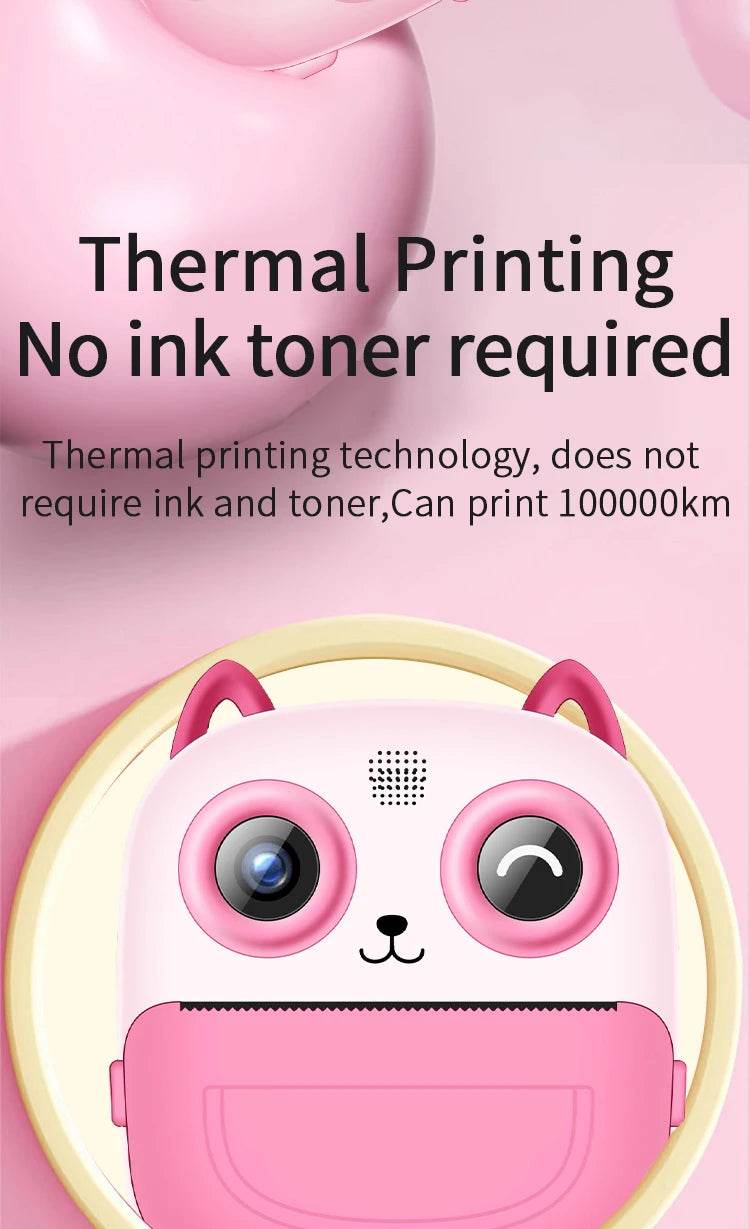 Children Digital Camera Instant Print for Kids Thermal Print Camera Instant Photo Printing Camera Video Toys+32G Memory Card - AIAZ