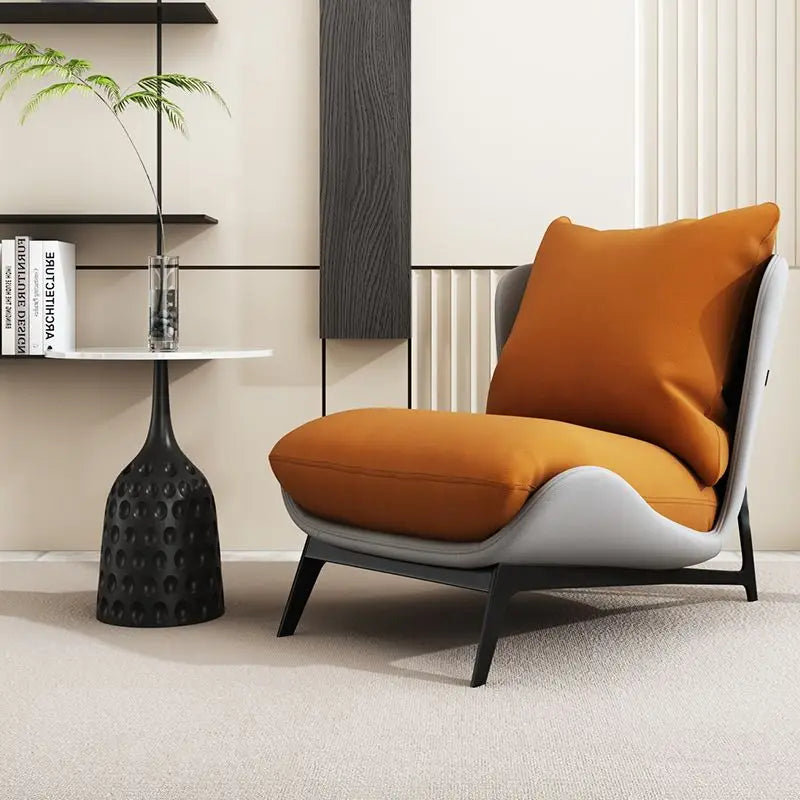 Italian Luxury Light Sofa Chair: Trendy Lazy Lounger, Ideal for Small Living Rooms & Balconies