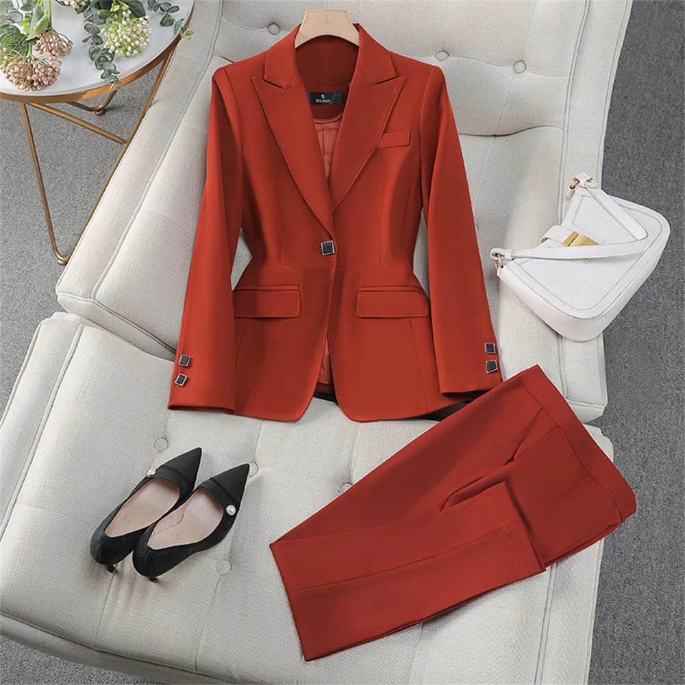 Tailor Made Women Suits Office Ladies Female Business Work Wear 2 Pieces Set Formal Blazer Suits (Jacket+Pants) - AIAZ