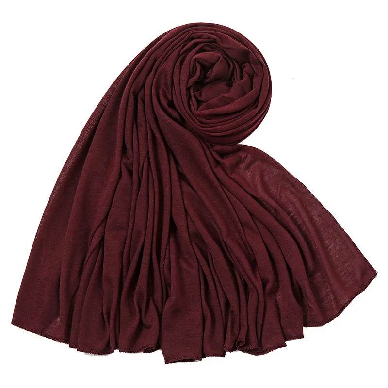 Hot Muslim Fashion Woman Soft Hijabs Scarf Shawl Plain Cotton Jersey Scarves Turban Women Long Shawls Head Wrap Headband Abaya - AIAZ