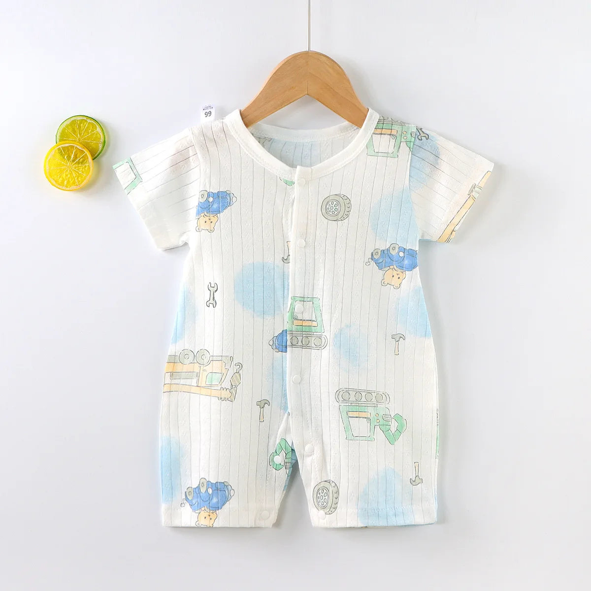 2025 New Baby Onesies Climbing Clothes Pure Cotton Summer Newborn Boys Girls Rompers Short-Sleeved Thin Harness Infant Clothes