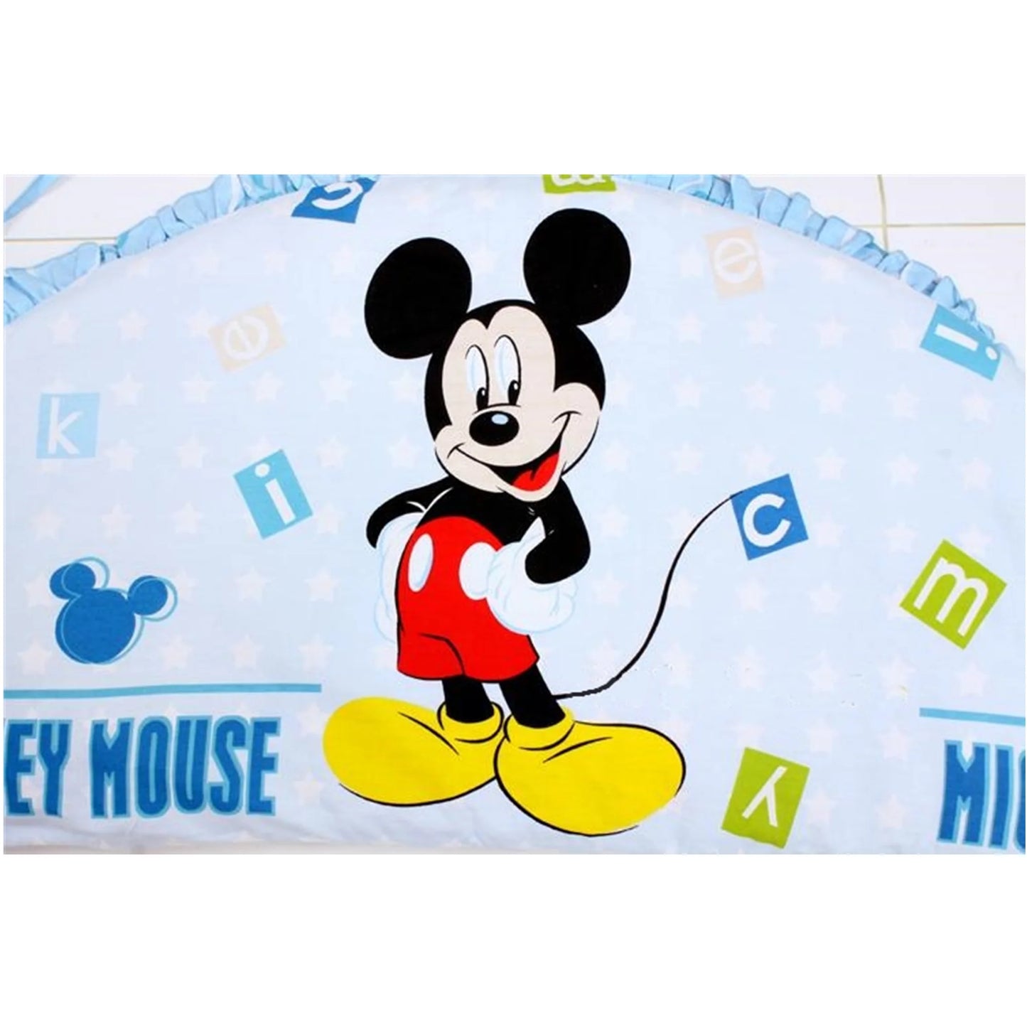 6Pcs Mickey Mouse Crib Set for Baby Girl Cunas para Bebes Crib Bedding Set Standard Size (4bumper+sheet+pillowcase)