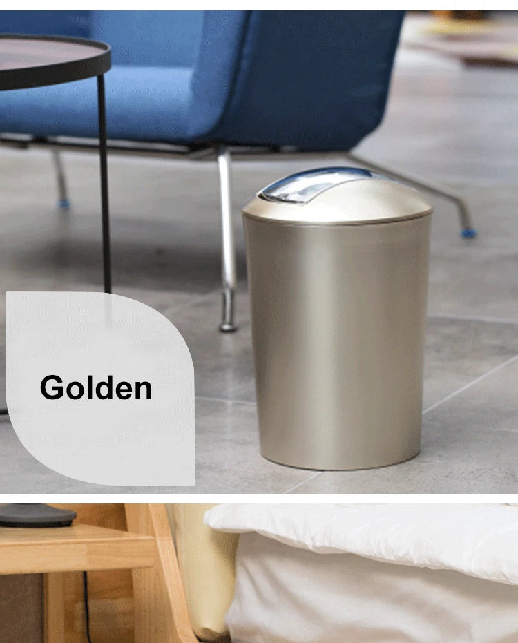 Golden Paper Holder Wall-mounted Toilet Brush Plastic Creative Toilet Paper Box Nordic Trash Can Waste Bins Bathroom Accessories