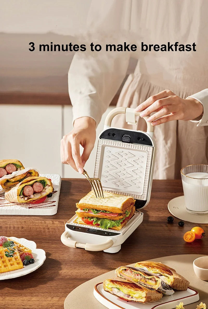 600W Electric Sandwich Machine Waffle Maker Home Toaster Multifunctional Breakfast Machine Takoyaki Pancake Donut Toast Press