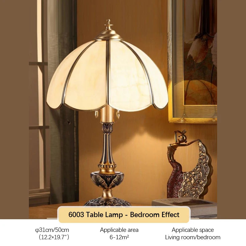 TEMAR Brass Table Lights  Modern European Creative Luxury Glass Copper Desk Lamp For Home Living Room Study Bedroom LED lamp