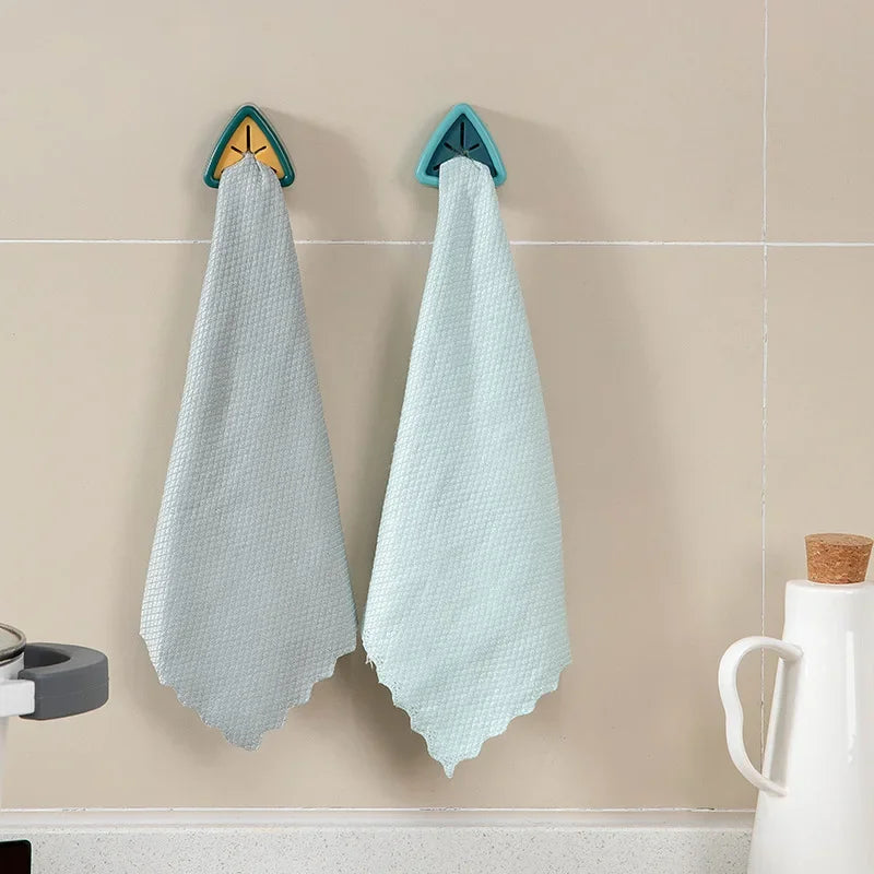 Towel Storage Rack Laundry Cloth Rag Hook Non-perforated Storage Rack Clip Sucker Wall Bathroom Kitchen Accessories