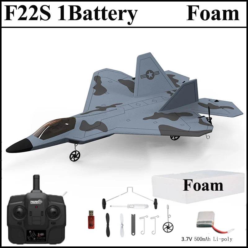 2024 New F22S 2.4G 4CH 3D6G RC Airplane Raptor F22 Warplane WLtoys A180 Upgrade Version LED Light With Gyroscope Out Door Toys - AIAZ