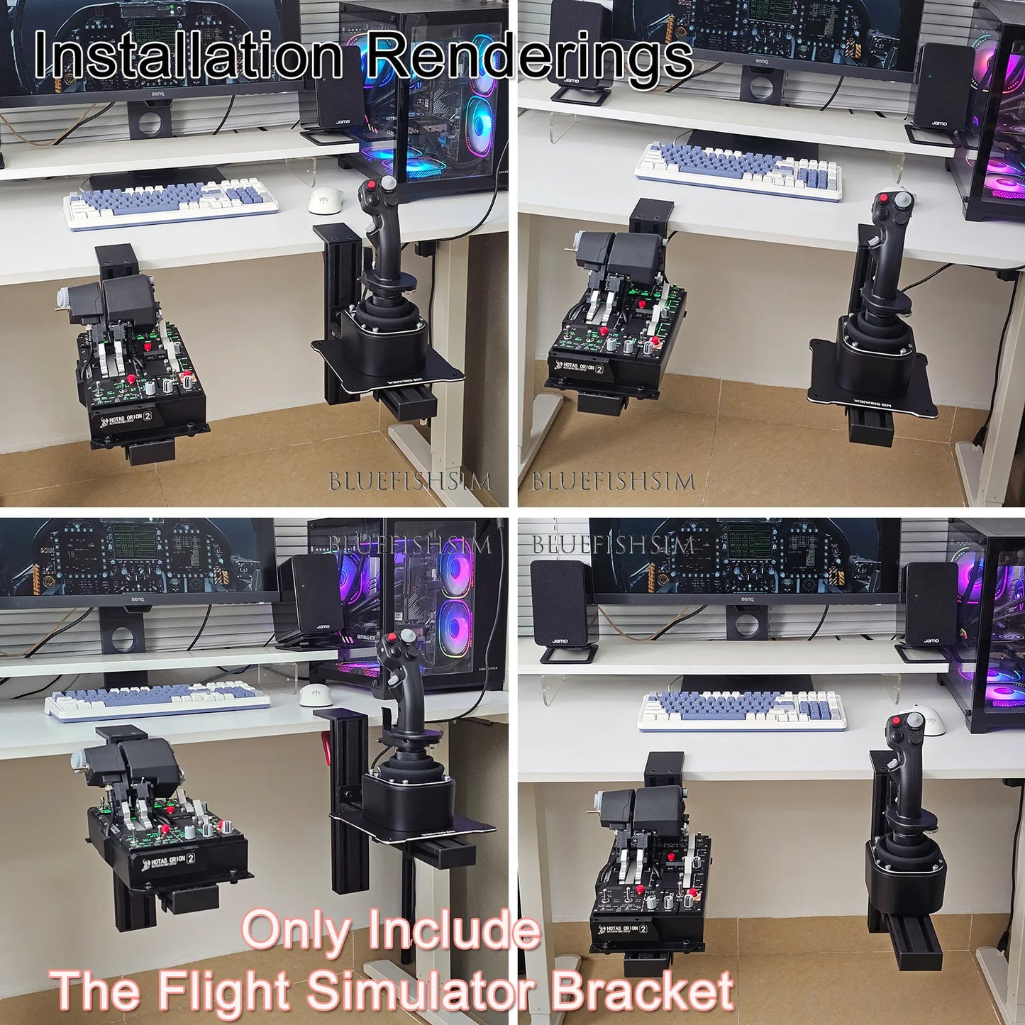 Flight Simulator Joystick THROTTLE STICK Desktop Mounting Bracket For Logitech X56 X55 X52 Thrustmaster T16000M TCA VKB WINWING