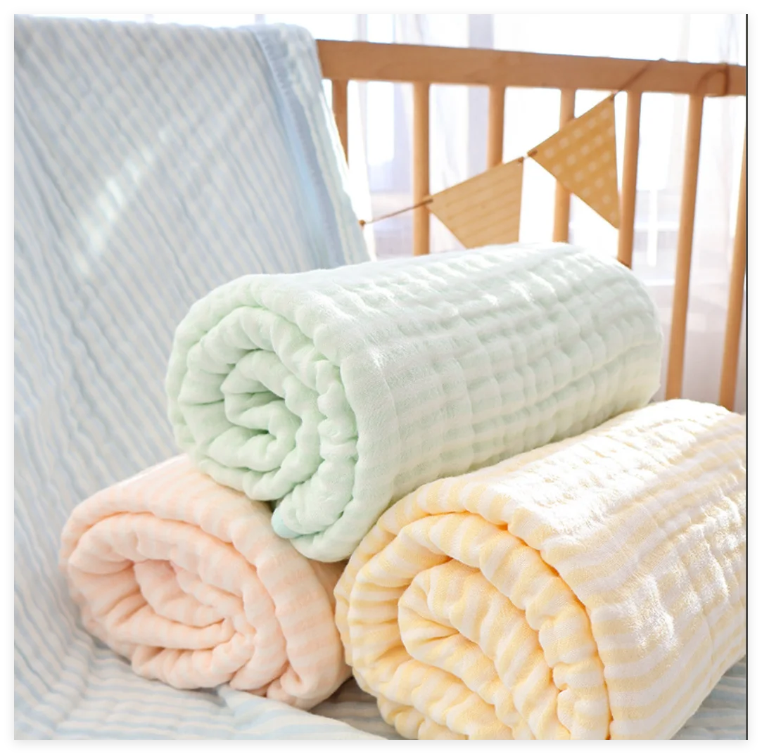 Muslin Swaddle Blankets Newborn 6 Layers Cotton Bamboo Soft Baby Blanket Receiving Blanket For Boys Girl Toddler Baby Bath Towel